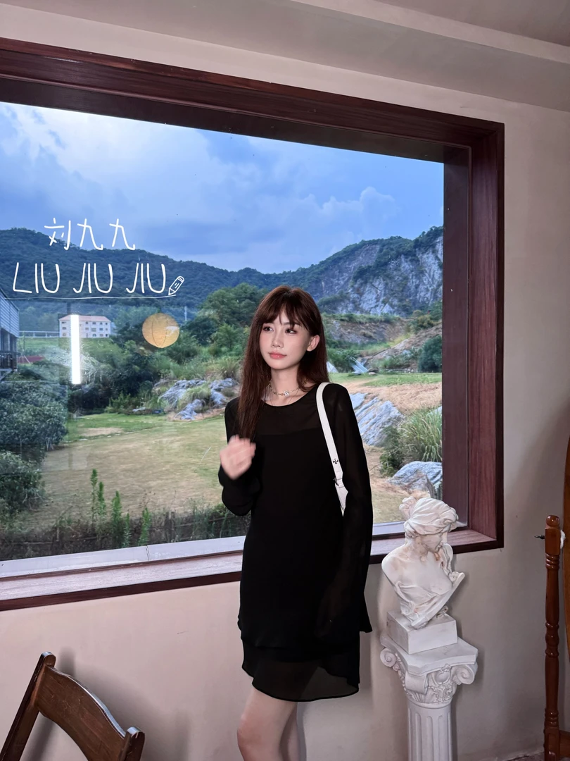 LIUJIUJIU 早秋尝新设计师定裁收腰显瘦长袖中长款套装TZ4500L