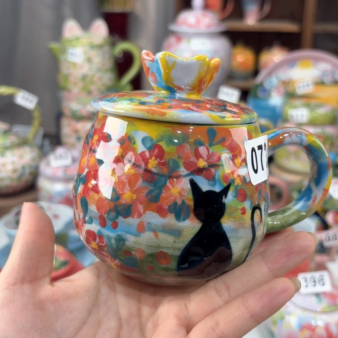 景德镇手绘高温釉下彩陶瓷茶具装饰