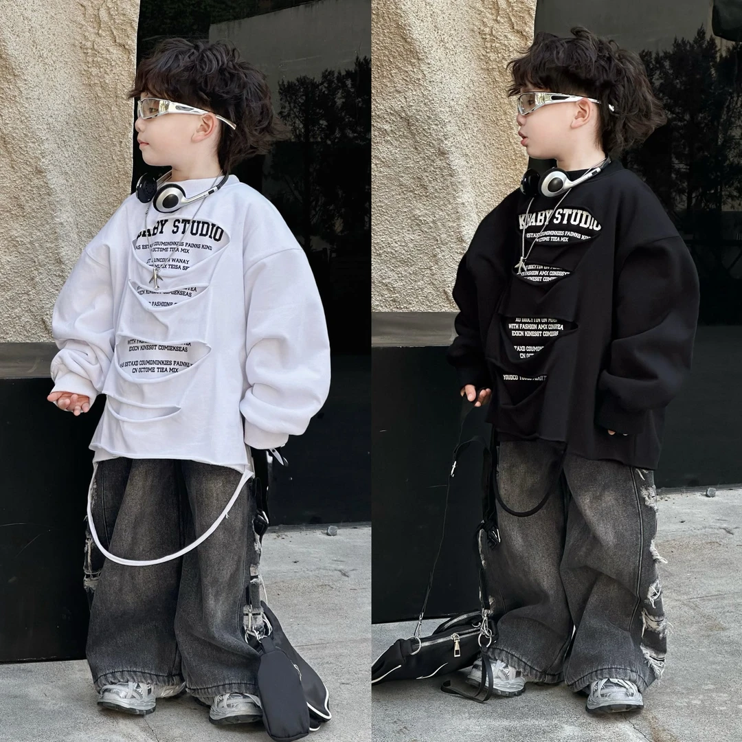 kb3220 | 破边卫衣 前面设计 真嘟太帅啦（k宝120 ）