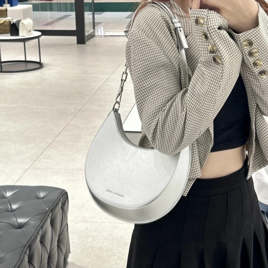 CHARLES&KEITH 20271266银色M女士单肩手提包