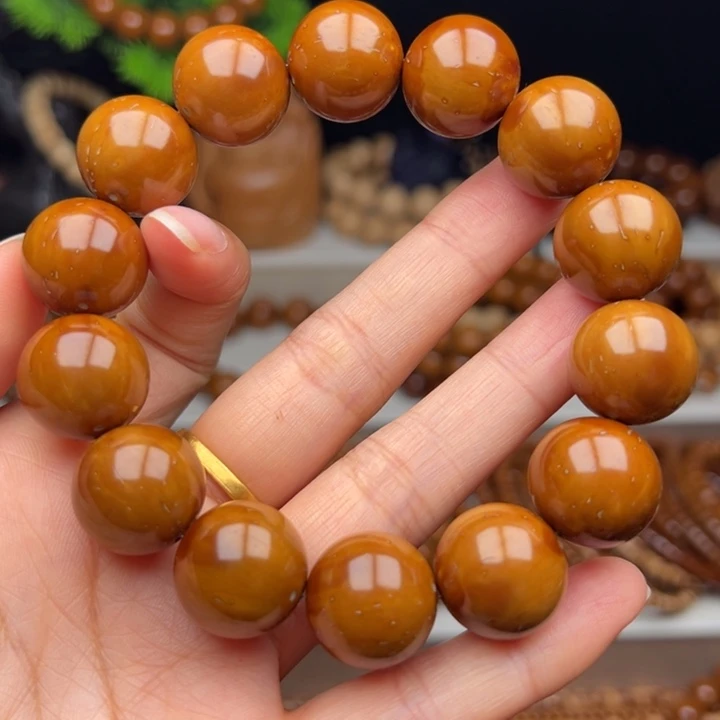 紫金鼠手串卡17半实心光珠