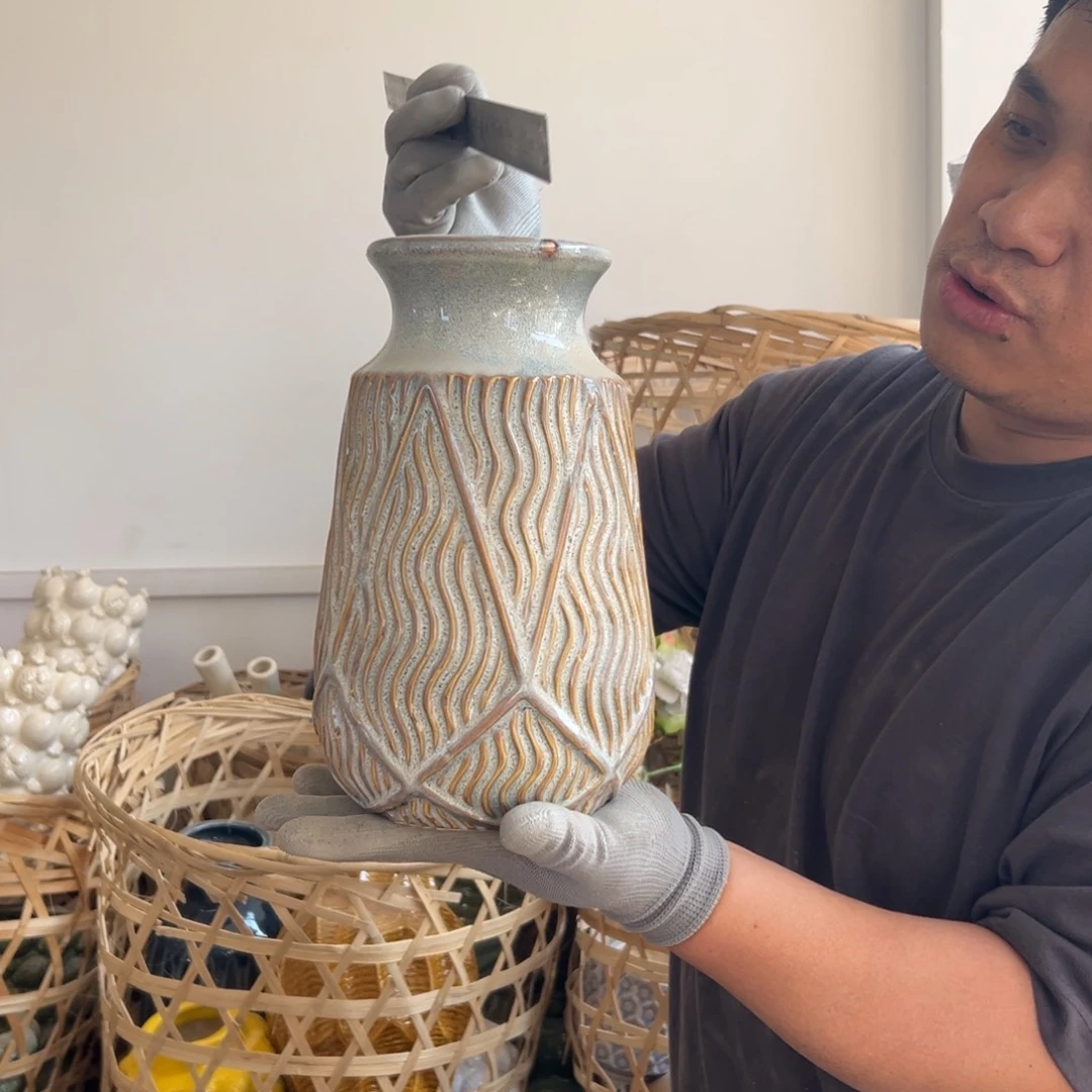 摆件91 号高中低温陶瓷工艺瓶（部分微瑕）