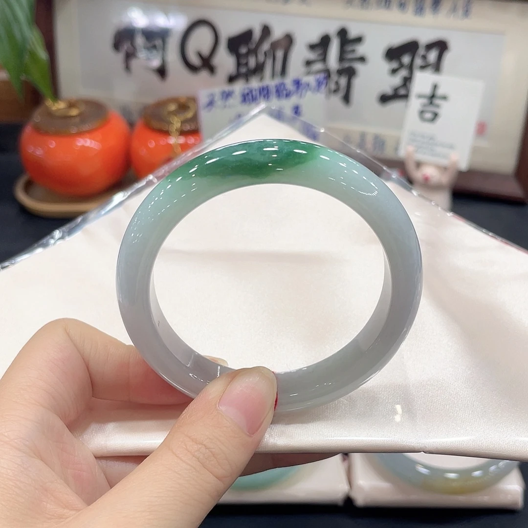 翡翠未镶嵌手镯天然缅甸A货翡翠手镯19