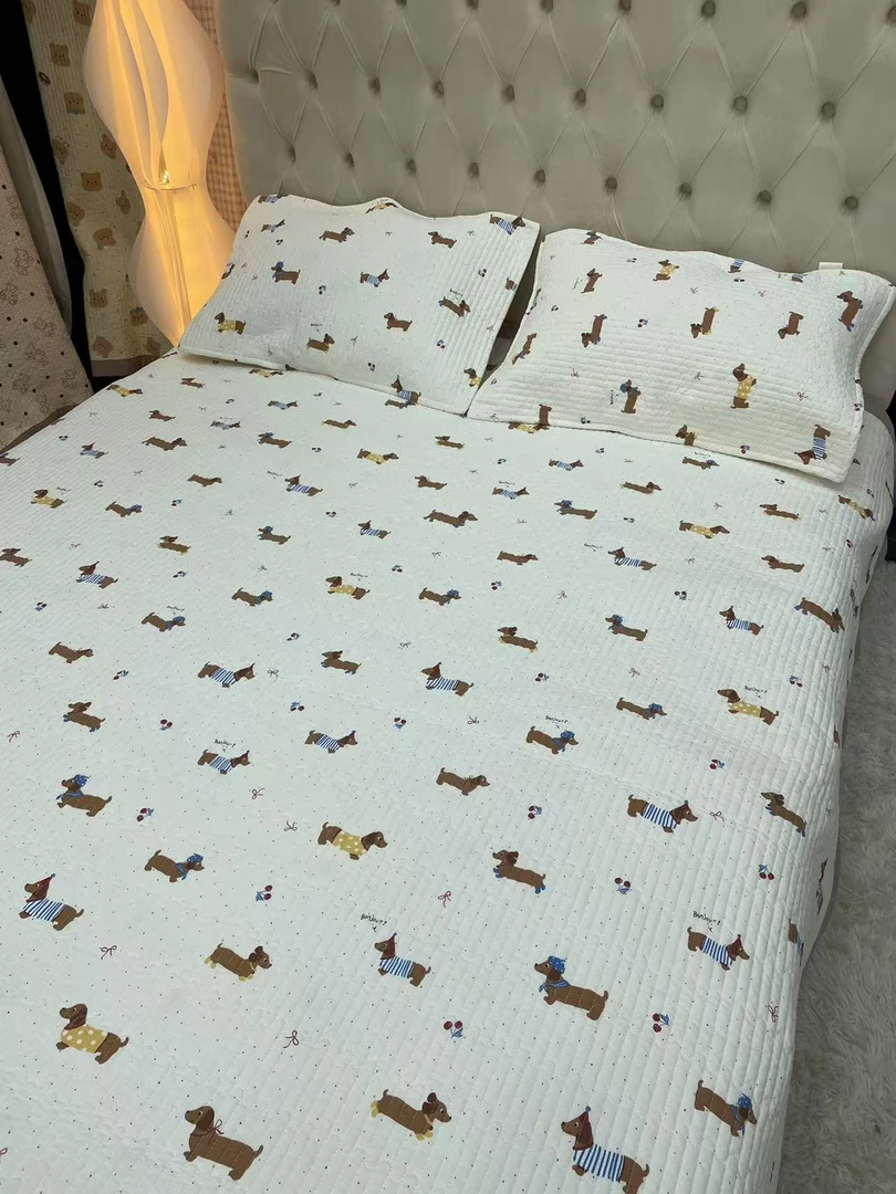 【直边 绗缝】双面床盖四季通用可水洗防滑加厚夹棉沙发垫飘窗床单