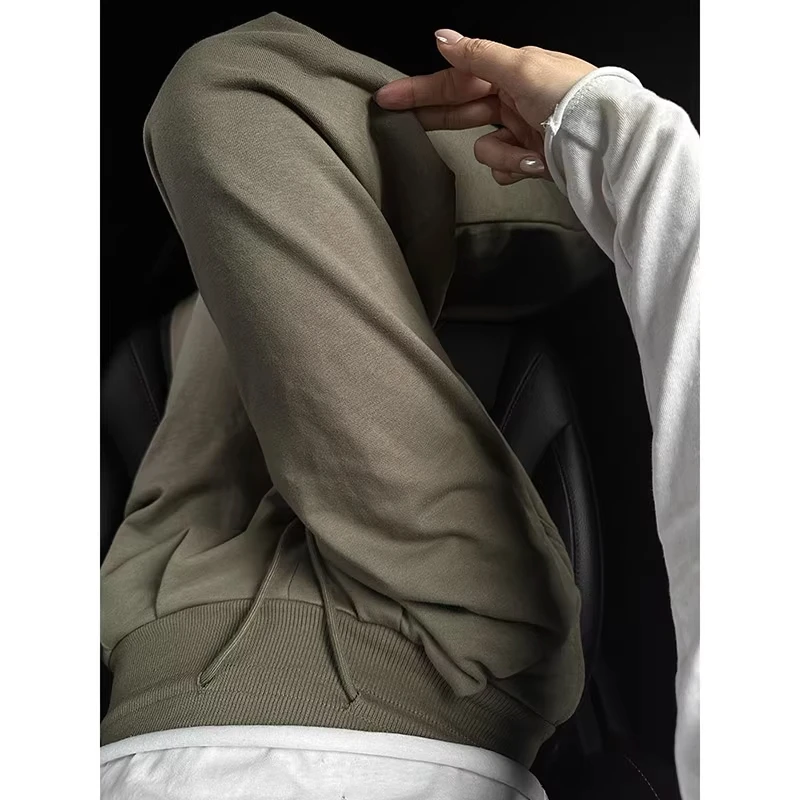 运动裤女款秋季厚款2025新款直筒休闲显瘦卫裤子小个子窄版阔腿裤