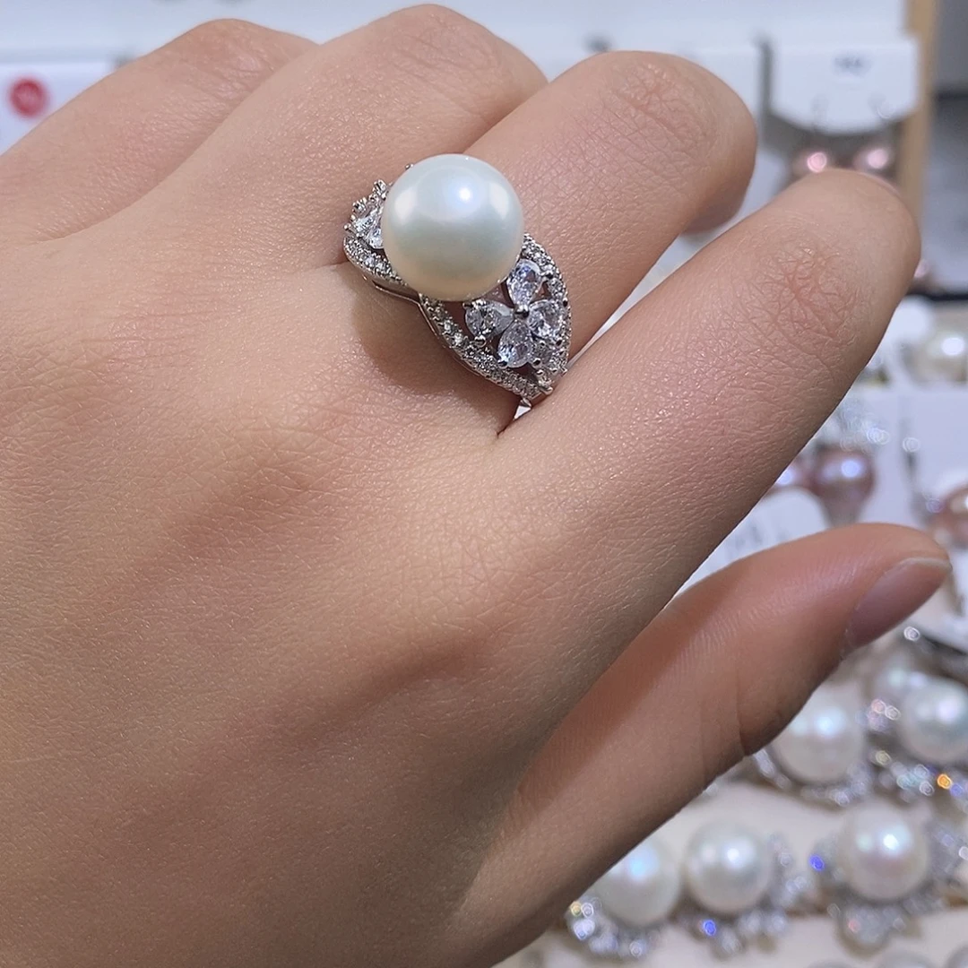 未镶嵌淡水珍珠戒指11mm