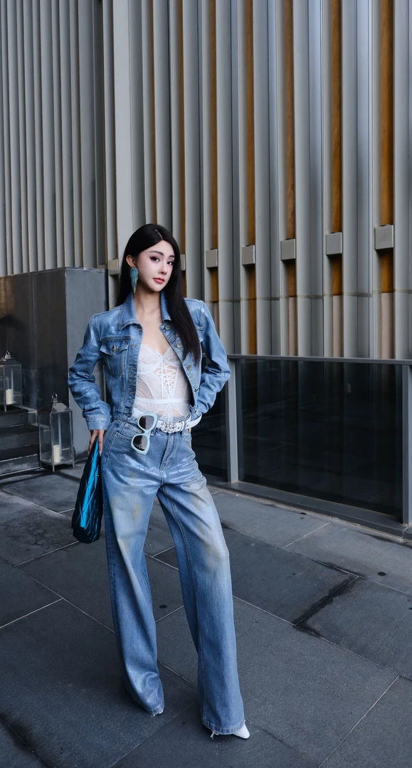 2025初春MIYUFUTURE“来自极光的你”复古牛仔套装（裤长109掉少许粉