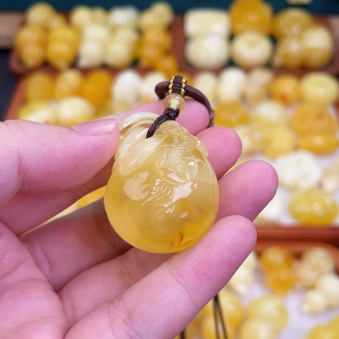 蜜蜡毛衣链未镶嵌蜜蜡