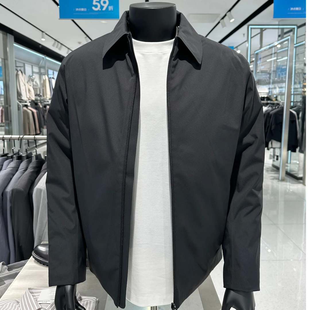 Lilanz/利郎（25新款）羽绒服白鸭绒茄克式翻领净面休闲羽绒服