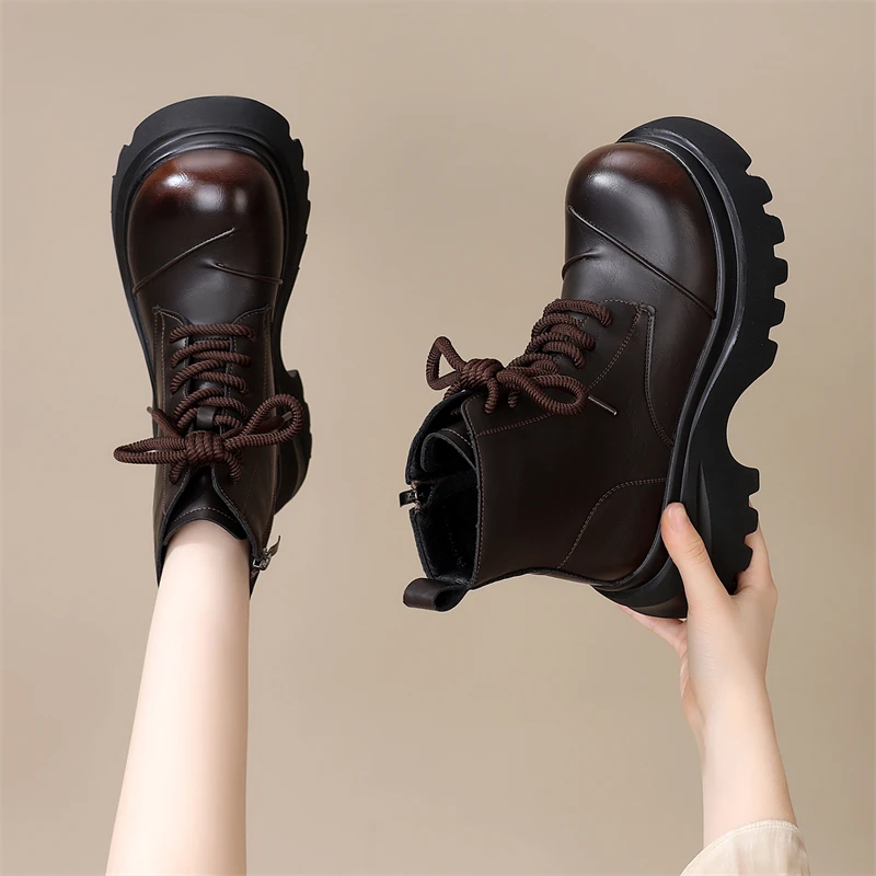 厚底英伦多巴胺马丁2025靴女2025秋冬新款小个子复古增高短靴爆款