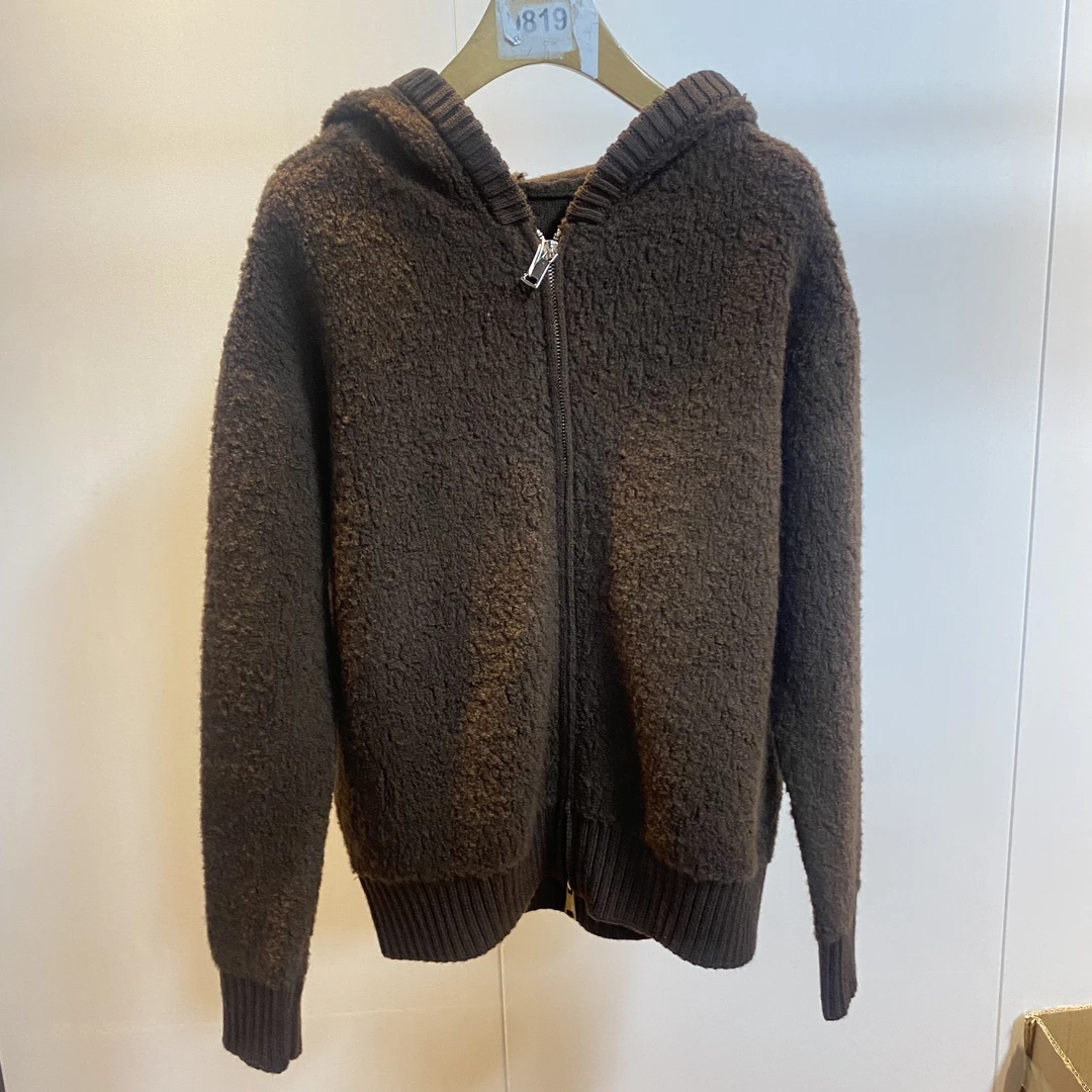 【大喜】羊毛时尚灰色拉链连帽开衫（25m02043）