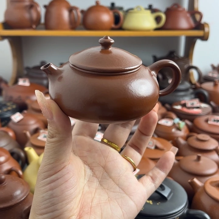 紫砂茶壶120cc朱泥半手