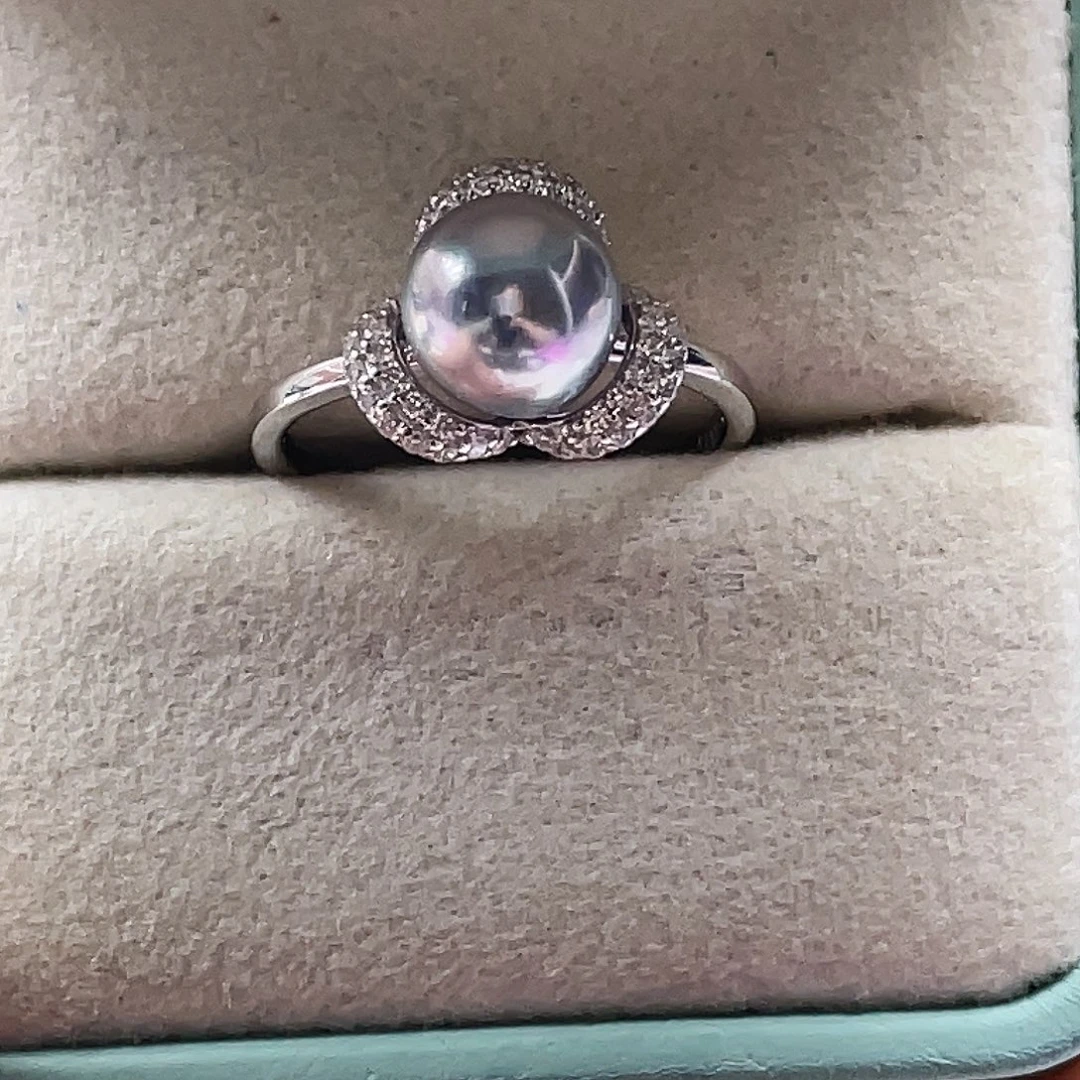 海水珍珠戒指银S925镶嵌