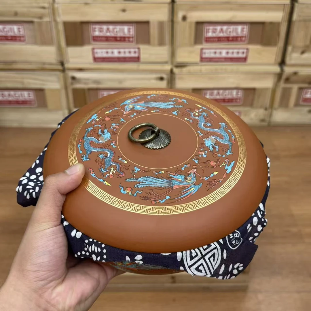 【闪购商品】龙凤茶饼罐茶道配件家用存储罐