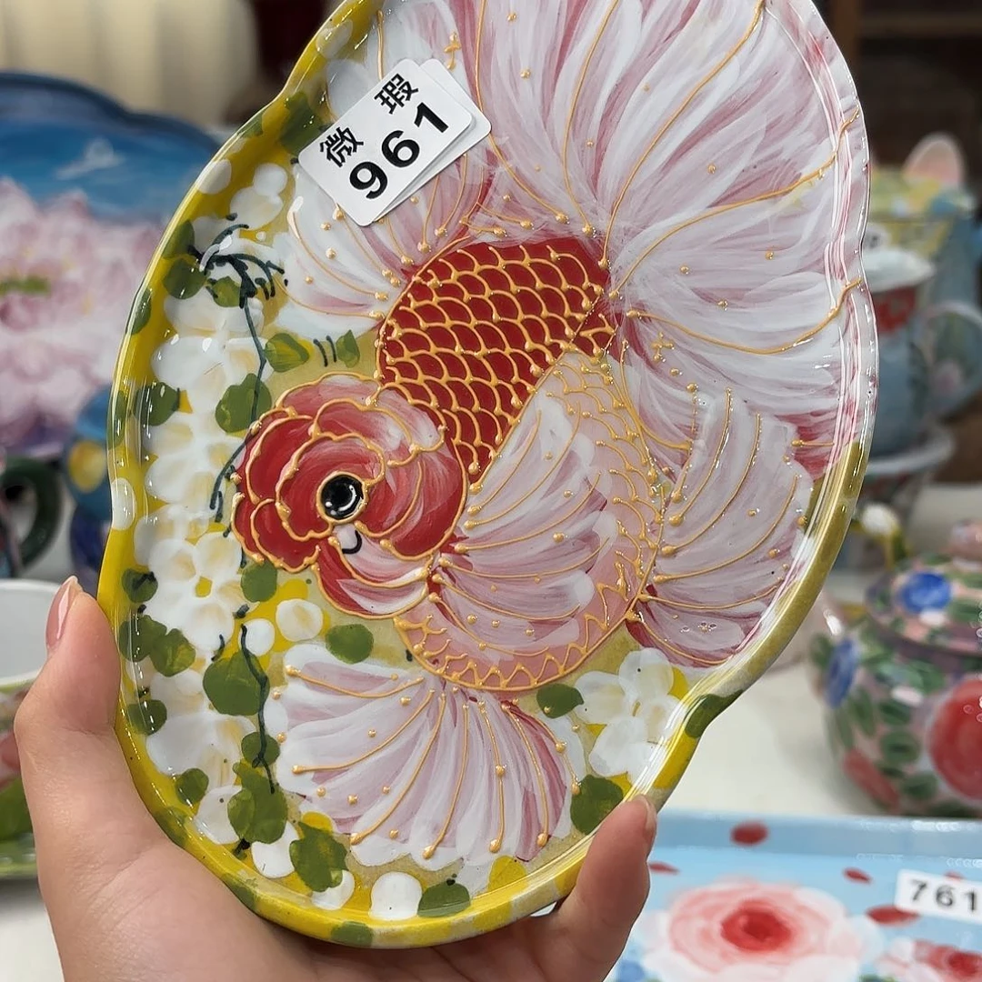 蔚****景德镇手绘高温釉下彩陶瓷茶具