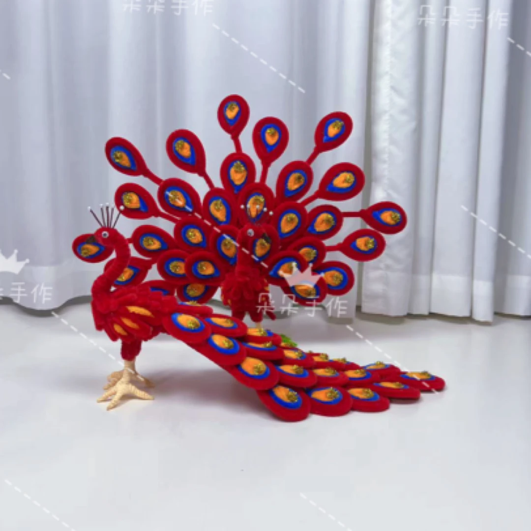 创意 DIY扭扭棒孔雀材料包手工制作家居摆件礼物