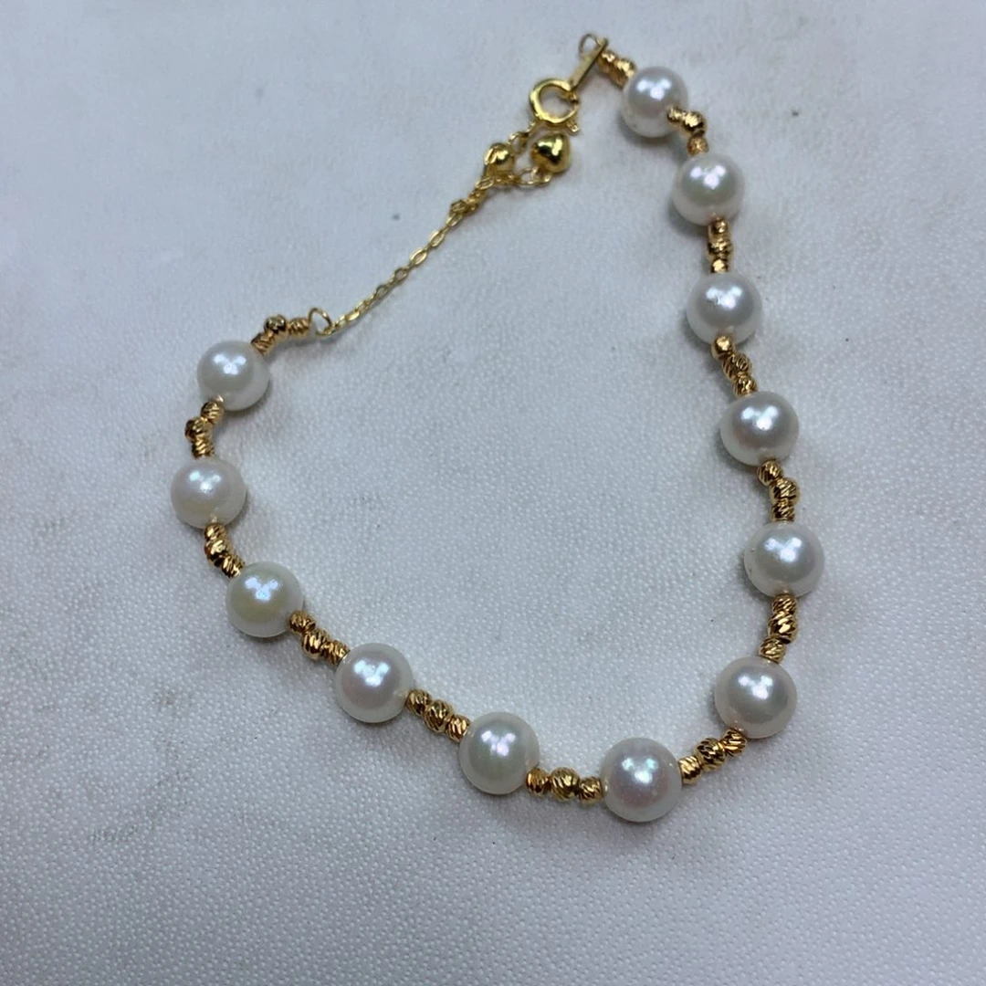 海水珍珠手镯银S925镶嵌