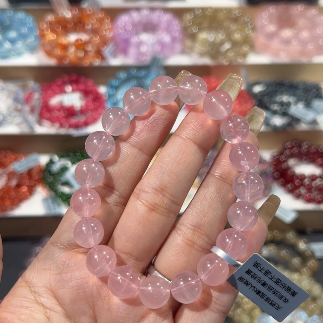 未镶嵌手串水晶毕业级老矿蜜桃马粉10.8mm