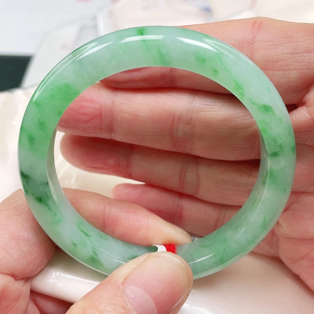 未镶嵌手镯翡翠缅A翡翠手镯圈口54.9