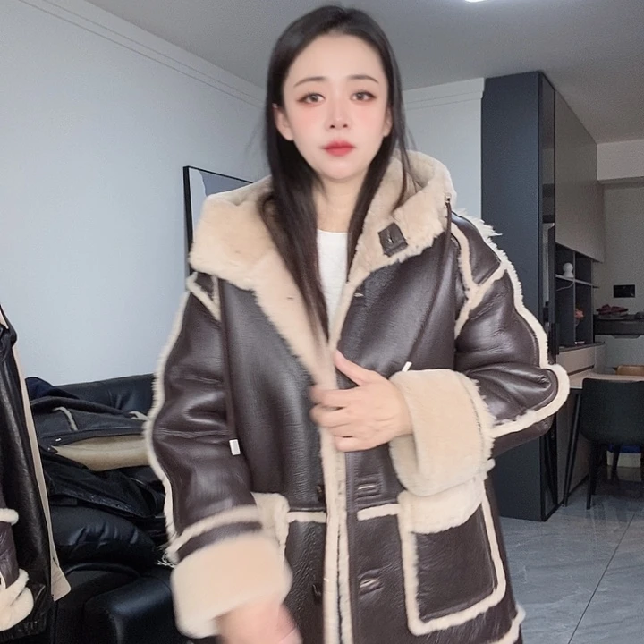 绵羊皮皮毛一体美丽奴120斤内