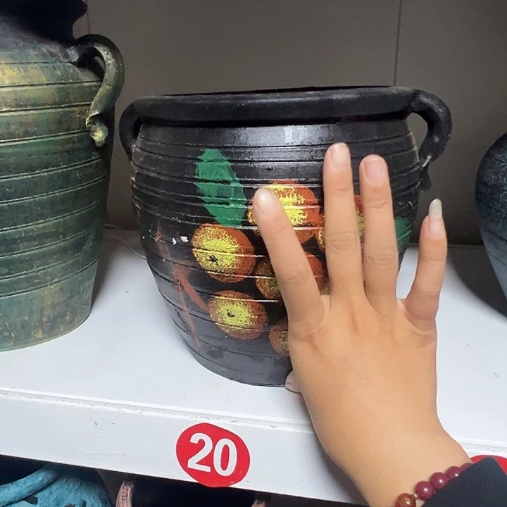 微瑕土陶有孔高19口19