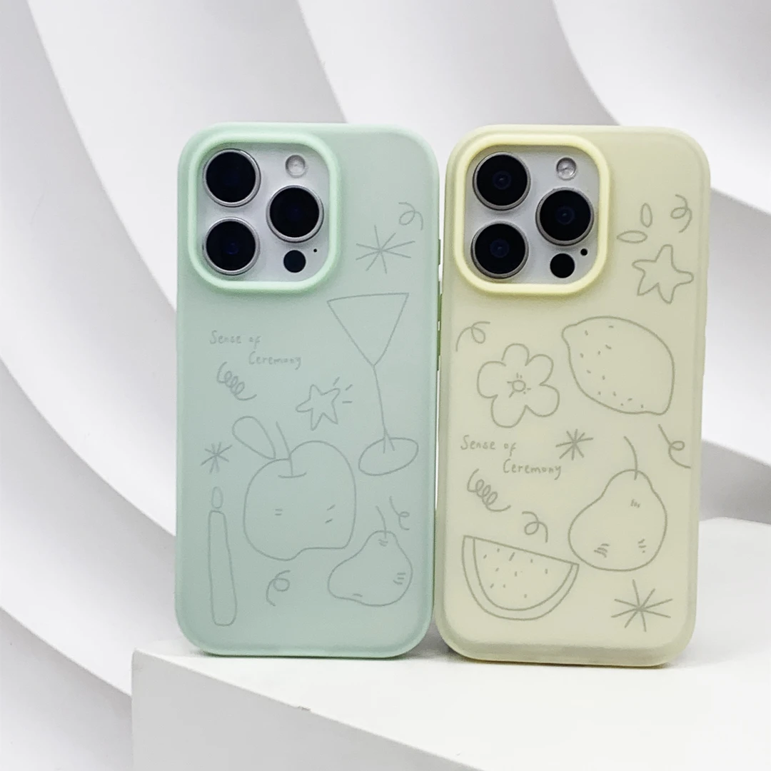 透明液态硅胶水果iPhone16pro手机壳16promax苹果15/14少女适用