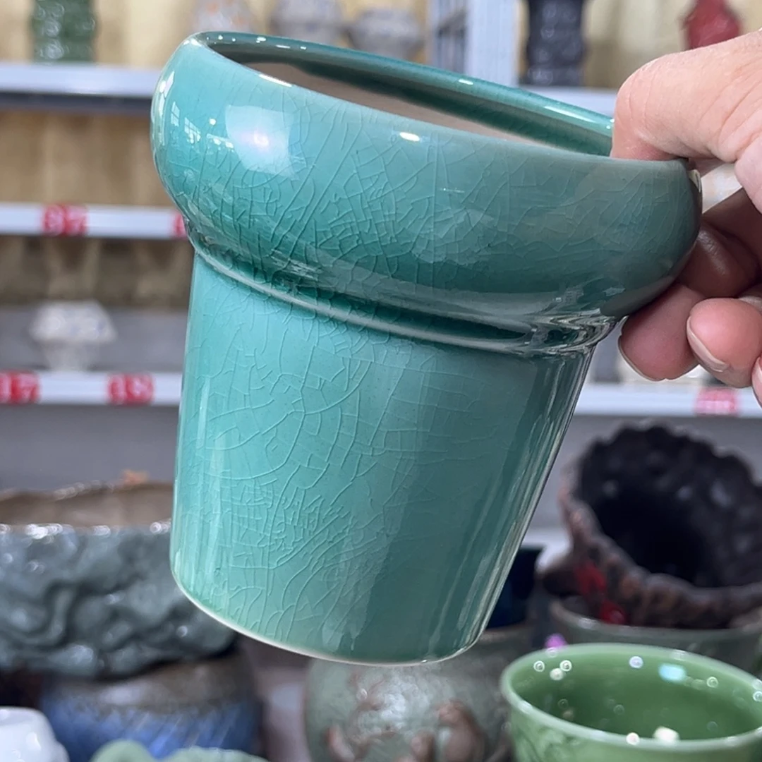 陶瓷绿植多肉微瑕花盆口径10*11