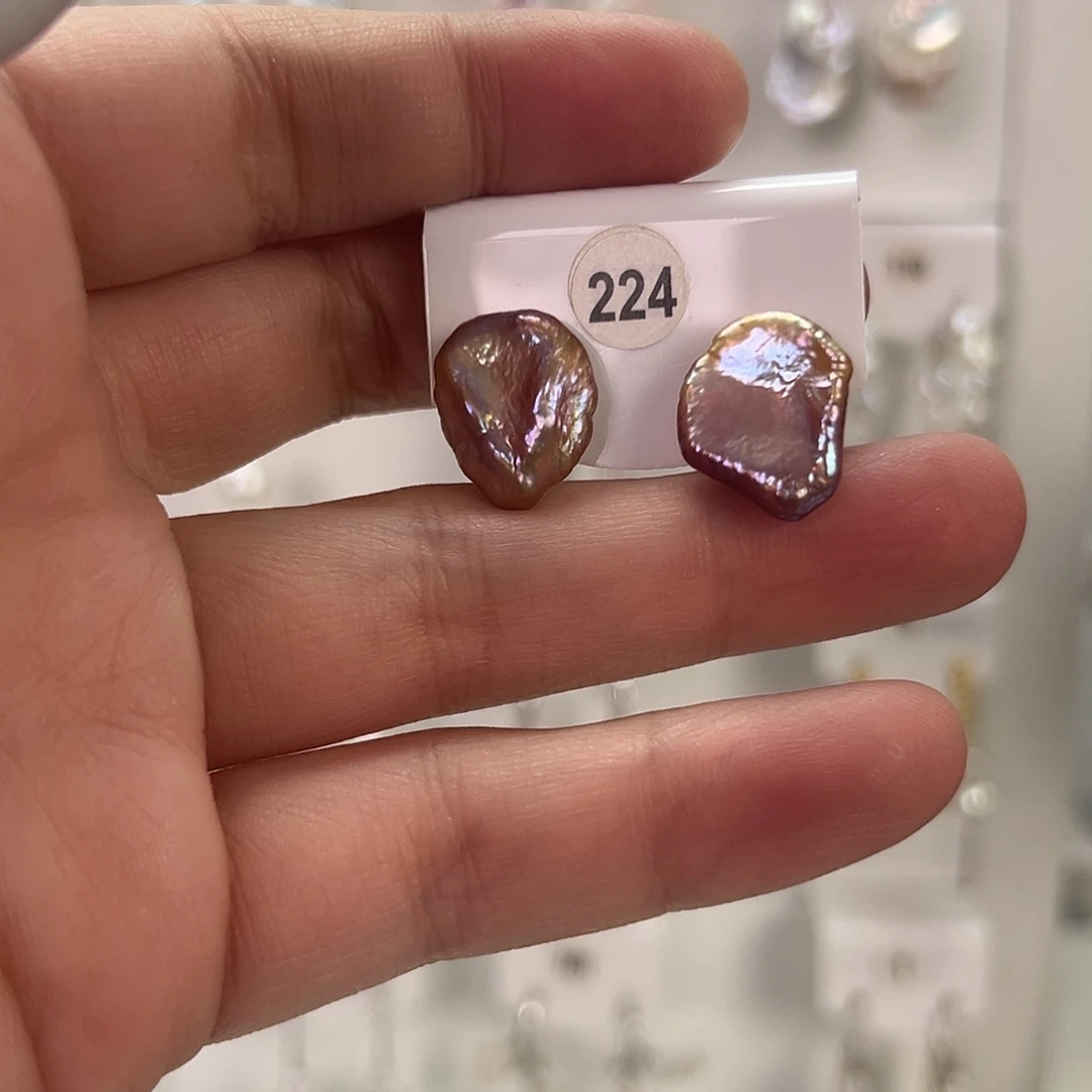 非金属巴洛克花瓣耳饰