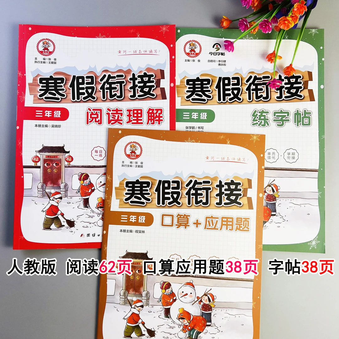 寒假衔接阅读理解三年级寒假练字帖人教版寒假口算应用题每日一练