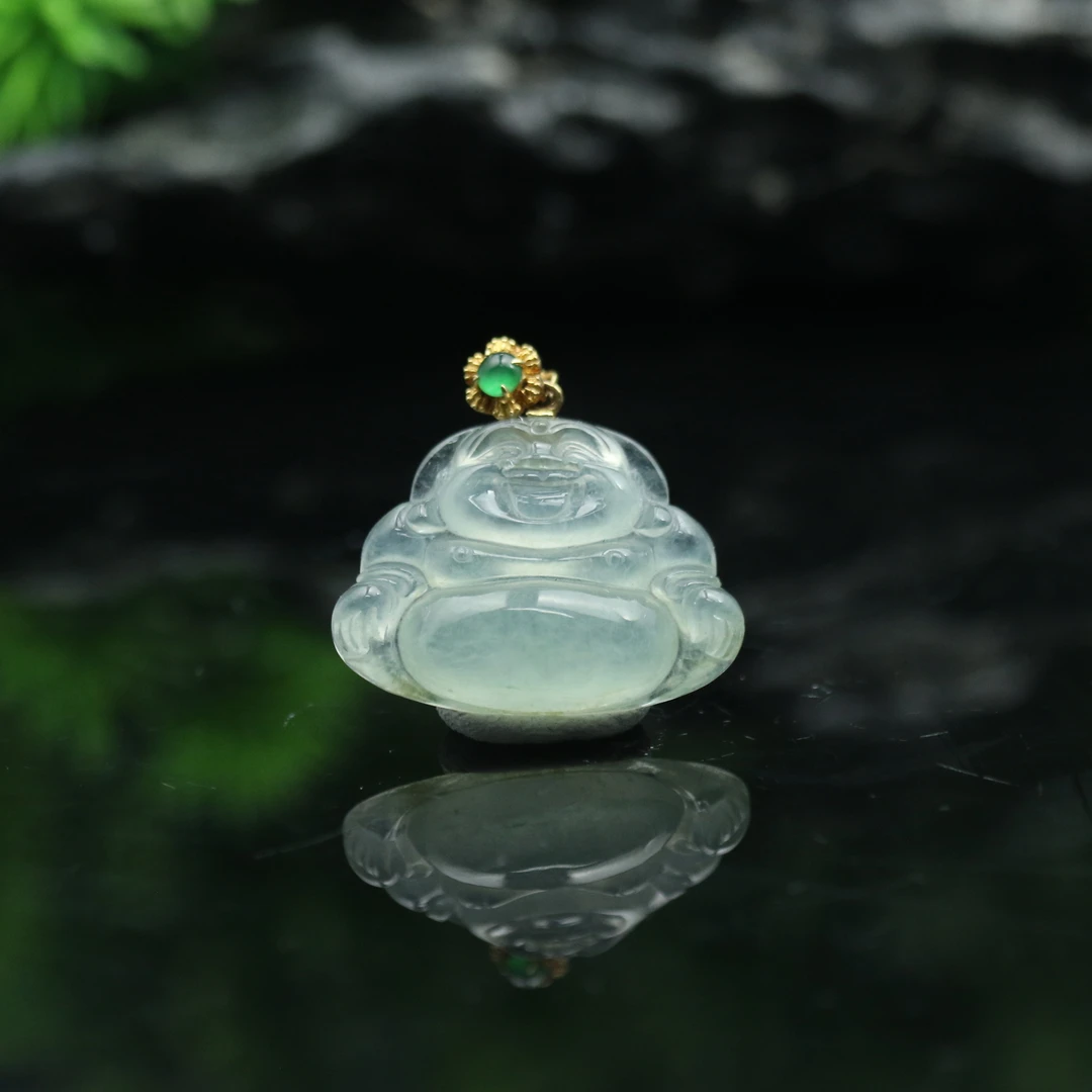 FC9天然缅甸翡翠A货18k冰佛公/000819/保利厦门拍卖