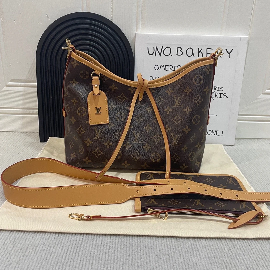 99新 LouisVuitton/路易威登 【蔡包紫】老花carryall