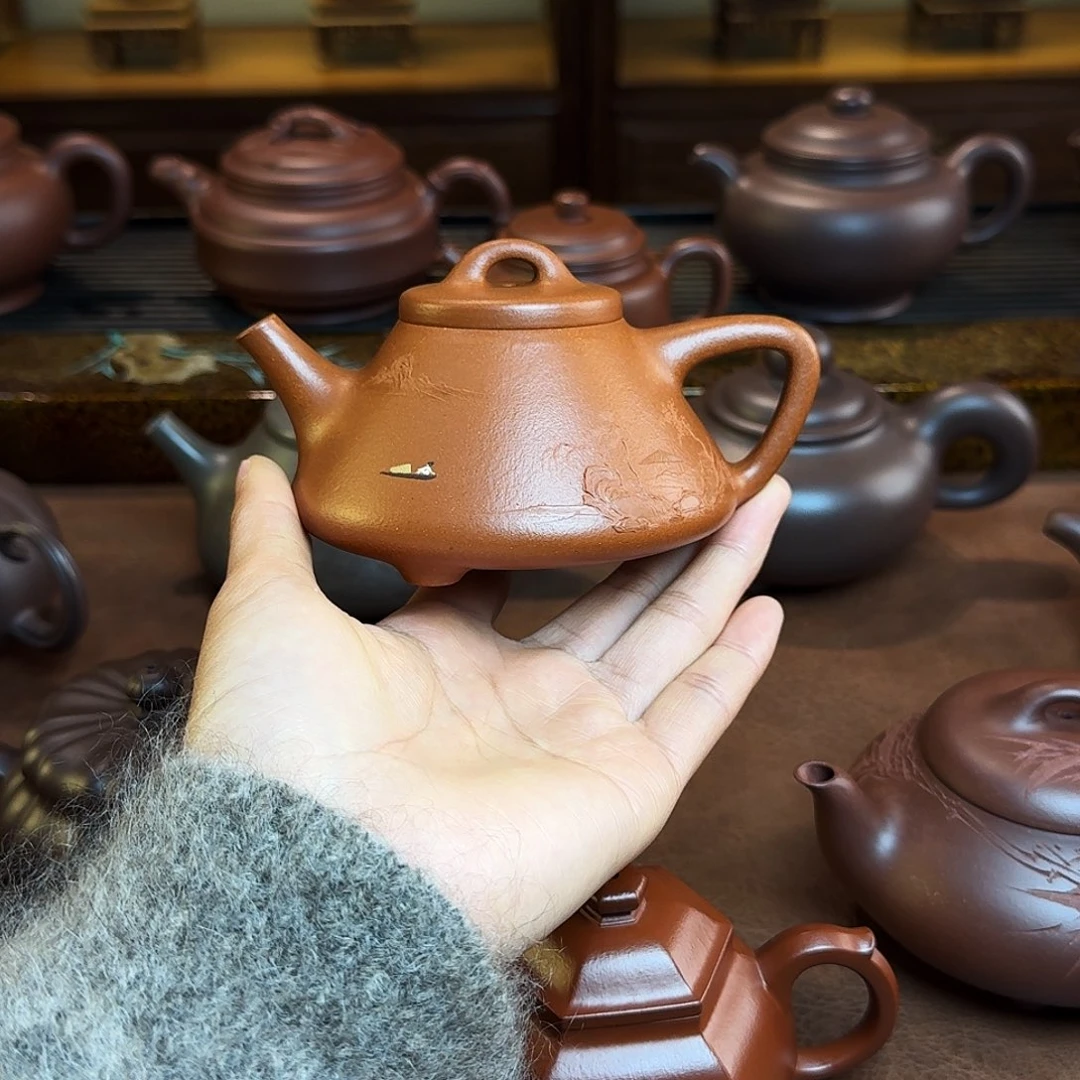 紫砂茶壶z****1子冶石瓢，降坡泥