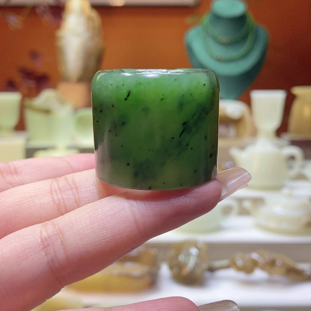 未镶嵌和田玉把件碧玉扳指23mm
