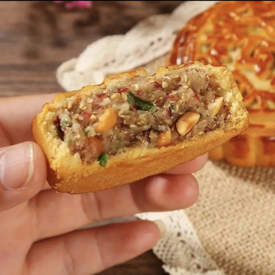 福食锦现烤现做老式手工五仁月饼糕点独立包装小时候记忆味道