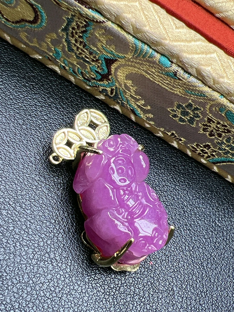 紫色貔貅DIY项链Q1186