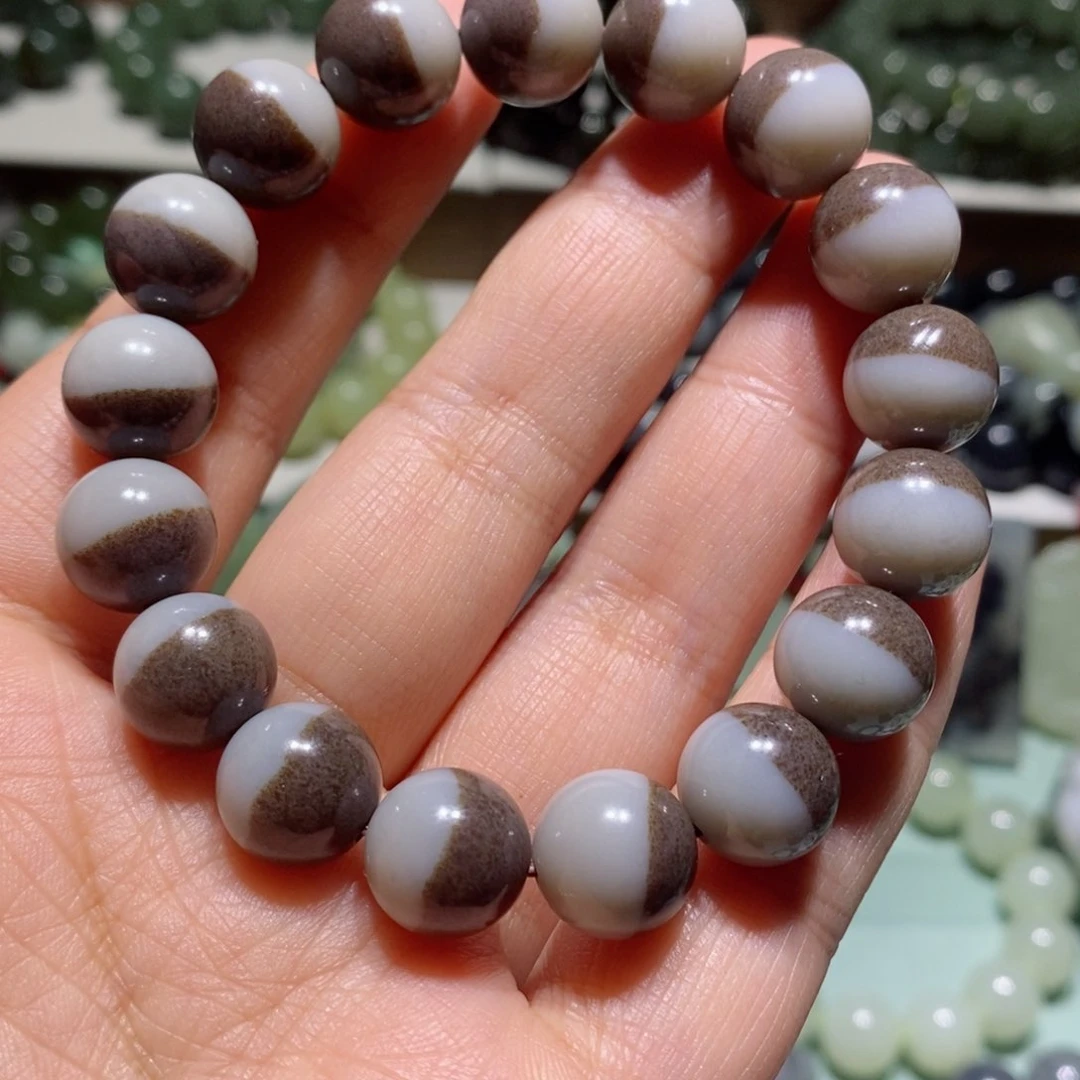 和田玉手链未镶嵌金**波