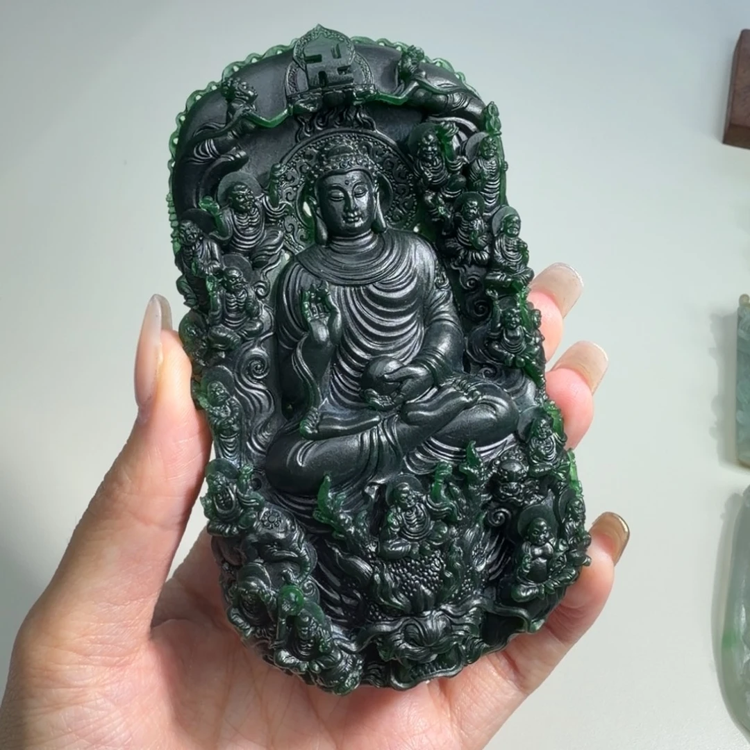 定制翡翠未镶嵌十八罗汉如来佛祖