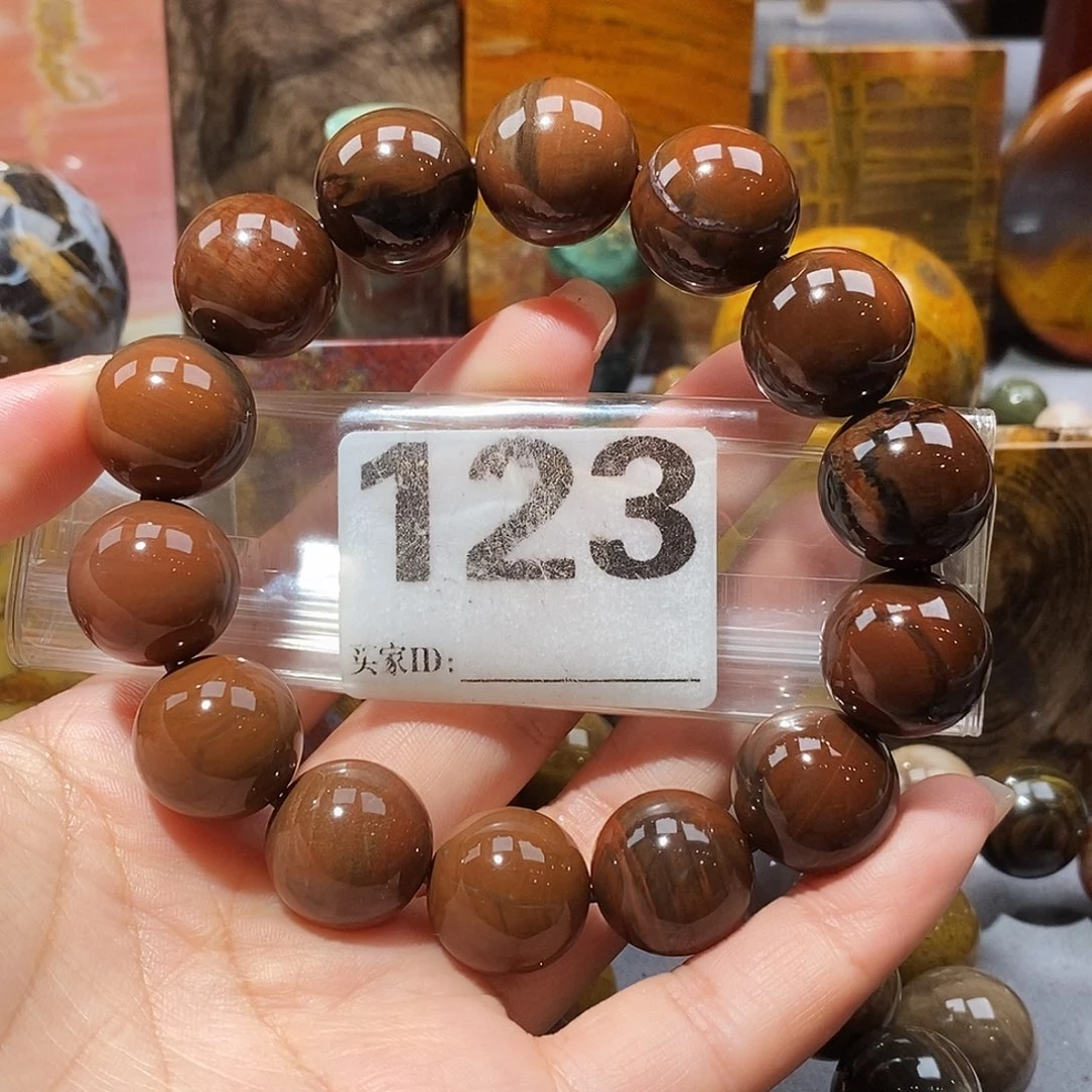 未镶嵌天然北票硅化玉手串卡17硅化玉