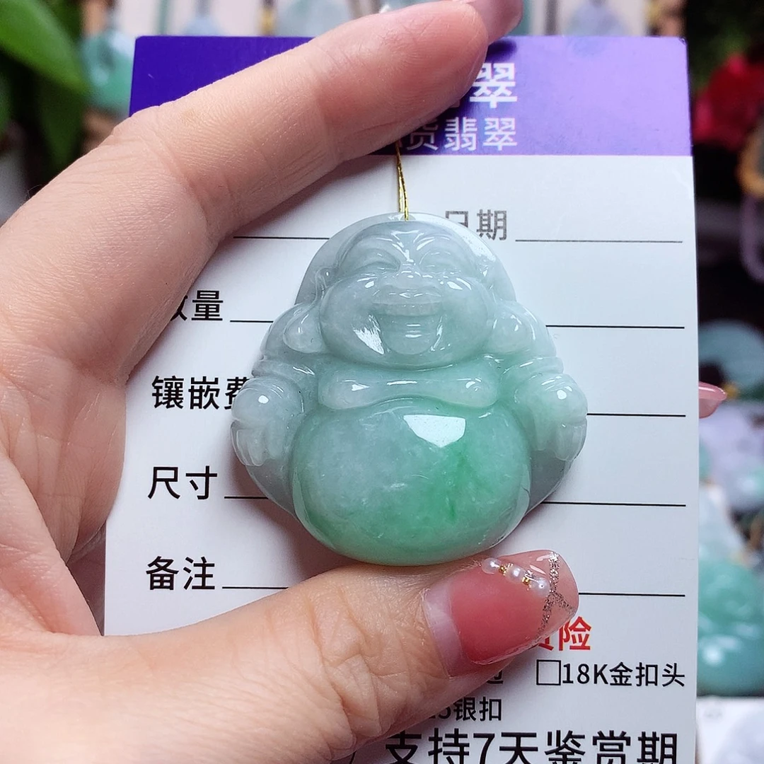 翡翠未镶嵌颈饰佛公31