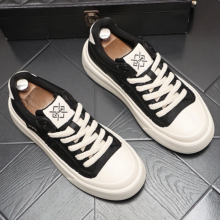 低帮男士拼色百搭板鞋时尚个性休闲鞋韩版潮流男鞋休闲厚底学生鞋