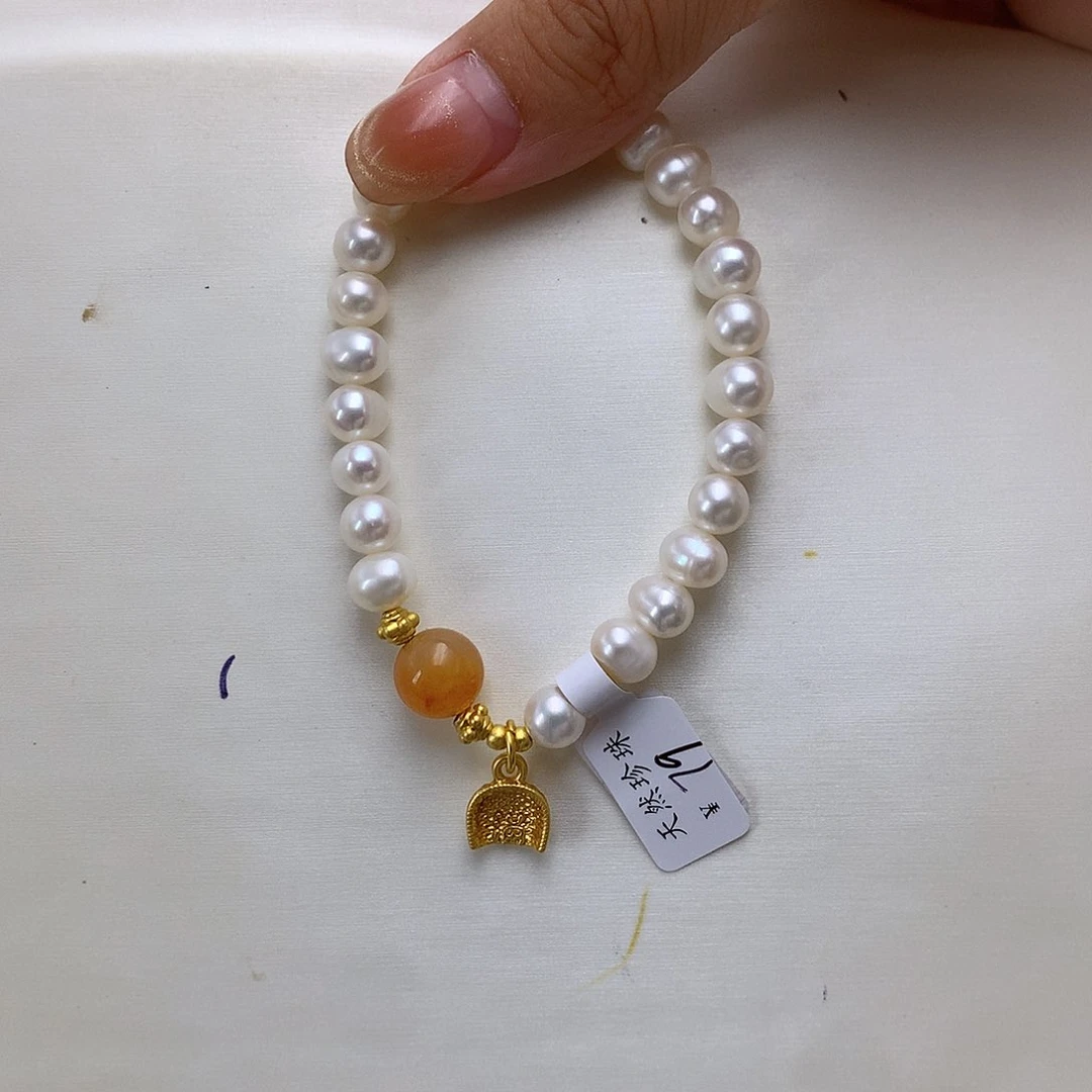 银S925镶嵌手绳淡水珍珠
