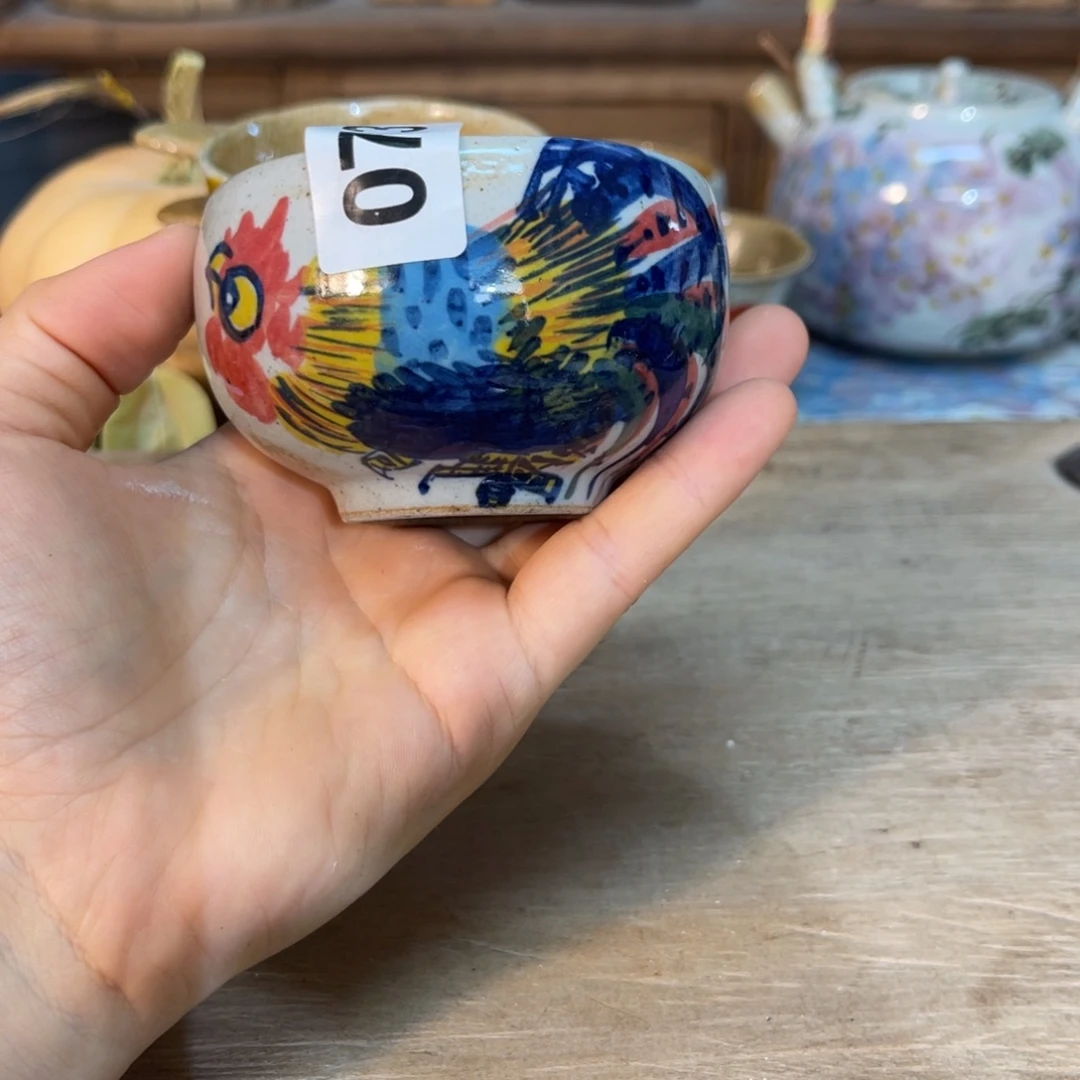 壶素浅陶瓷手工手绘