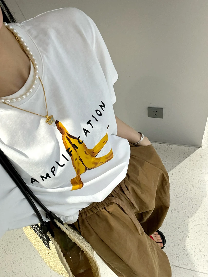 吧吧啦-香蕉图案T恤