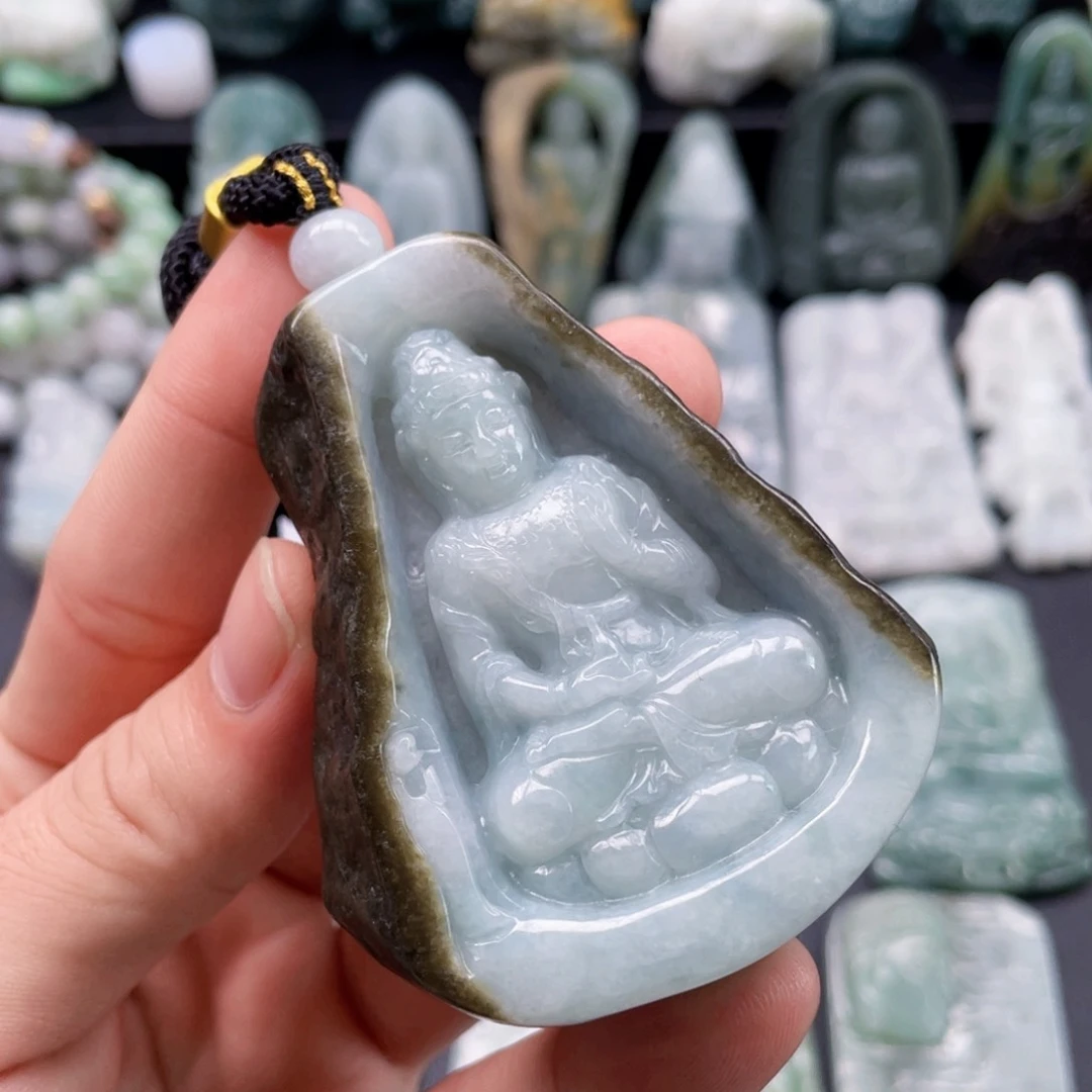 颈饰未镶嵌翡翠白****土翡翠