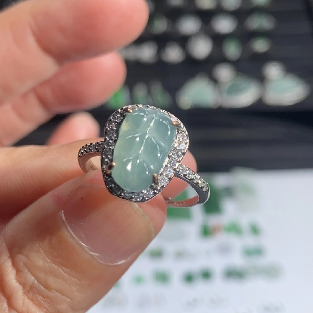 翡翠银S925镶嵌戒指