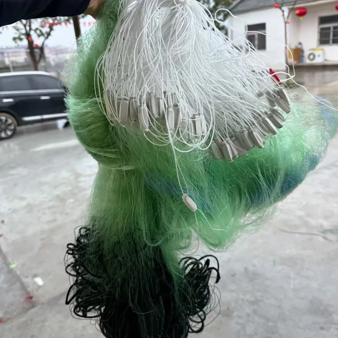 高强拉力柔丝三层沉网渔网丝网捕鱼网粘网1.5米到10米适用多种鱼