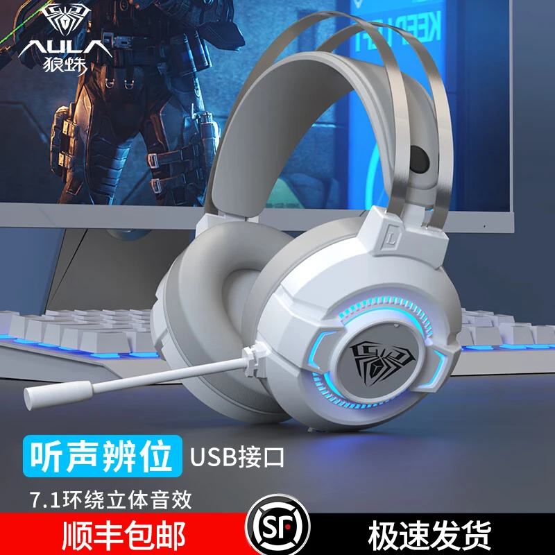 【顺丰】狼蛛S602头戴式耳机电脑游戏专用耳机外台式笔记本通用辩位