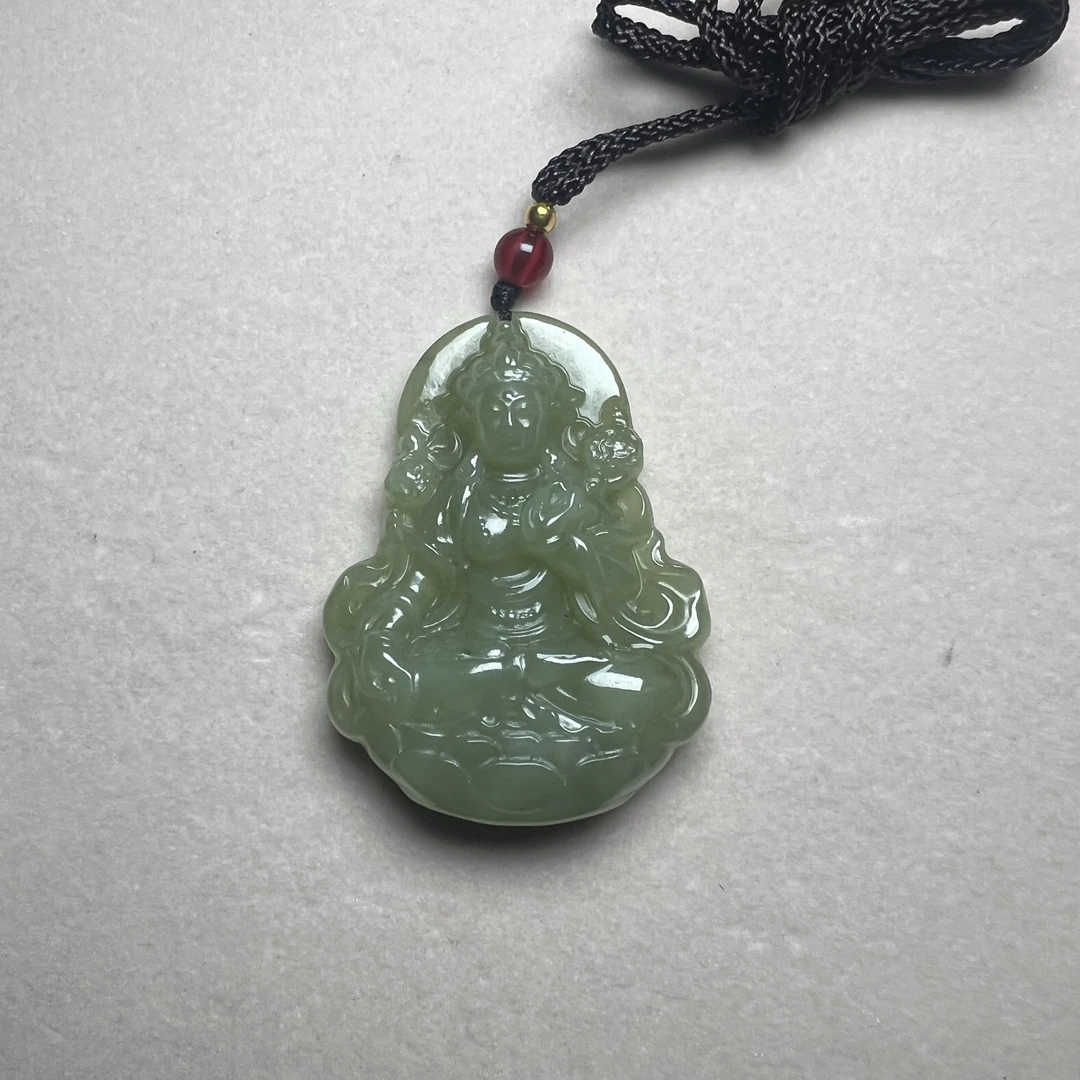 301.绿色和田玉吊坠女款手工吊坠多样性发货拍一发一