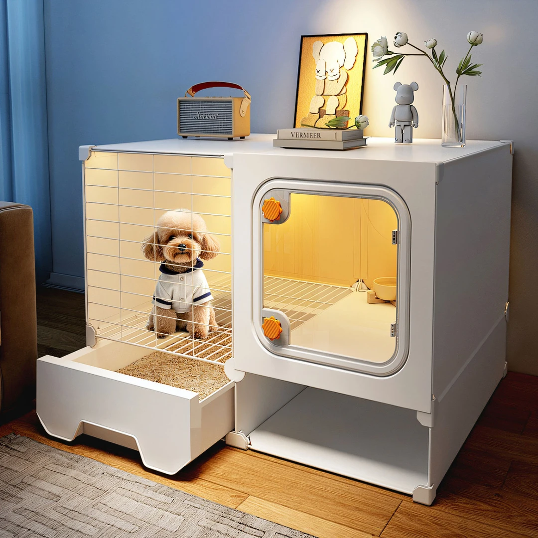 带厕所分离一室一厅一卫狗笼子小型犬狗窝家用室内泰迪博美宠物笼