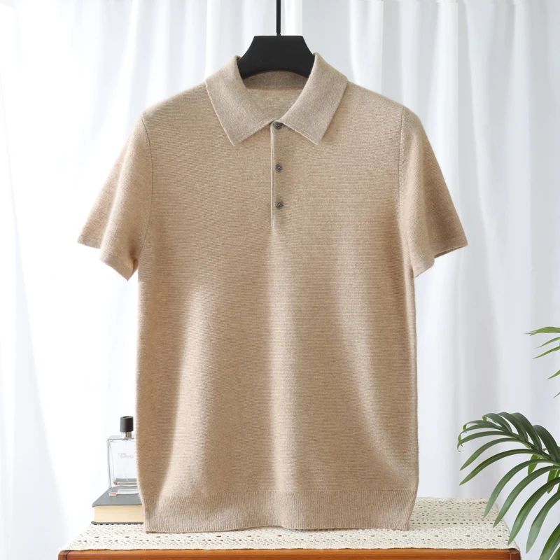 POLO100%纯山羊绒短袖